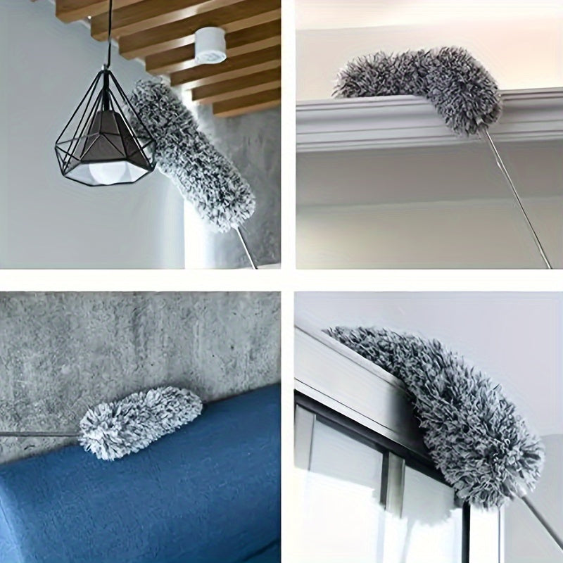 Retractable Ceiling Fan Duster with Bendable Head, Single Reusable Washable Dusting Brush in 55.12inch or 98.43inch Options for Furniture and Home Cleaning