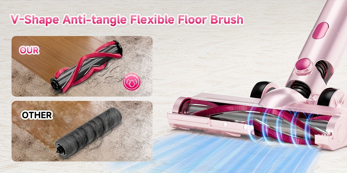 LED-Lit Convertible Stick Vacuum with Listed 55kPa Suction, Handheld Cleaning Format and Nine Color Labels for Compatible Floors, Carpets and Pet Hair Cleanup