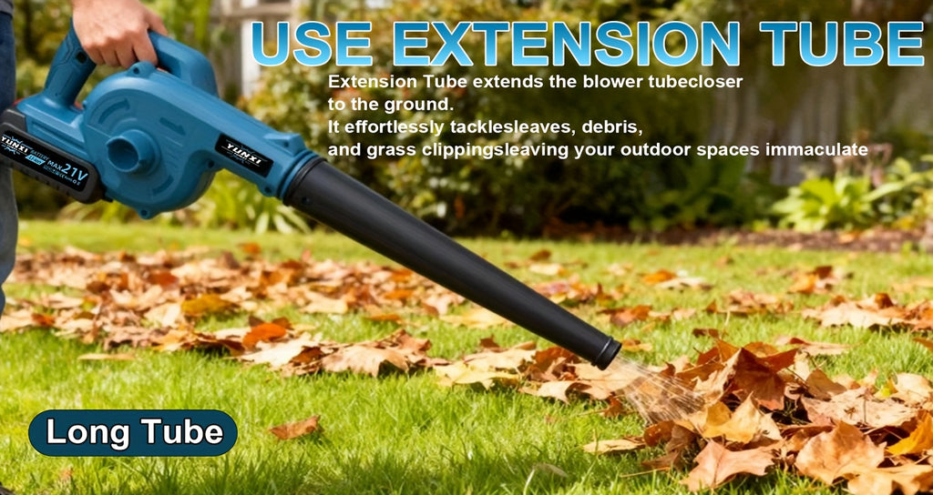 Cordless Leaf Blower with Two-Battery Accessory Options, Portable Handheld Air Tool in Standard or Upgrade Battery Labels for Home Lawn and Garden Cleanup