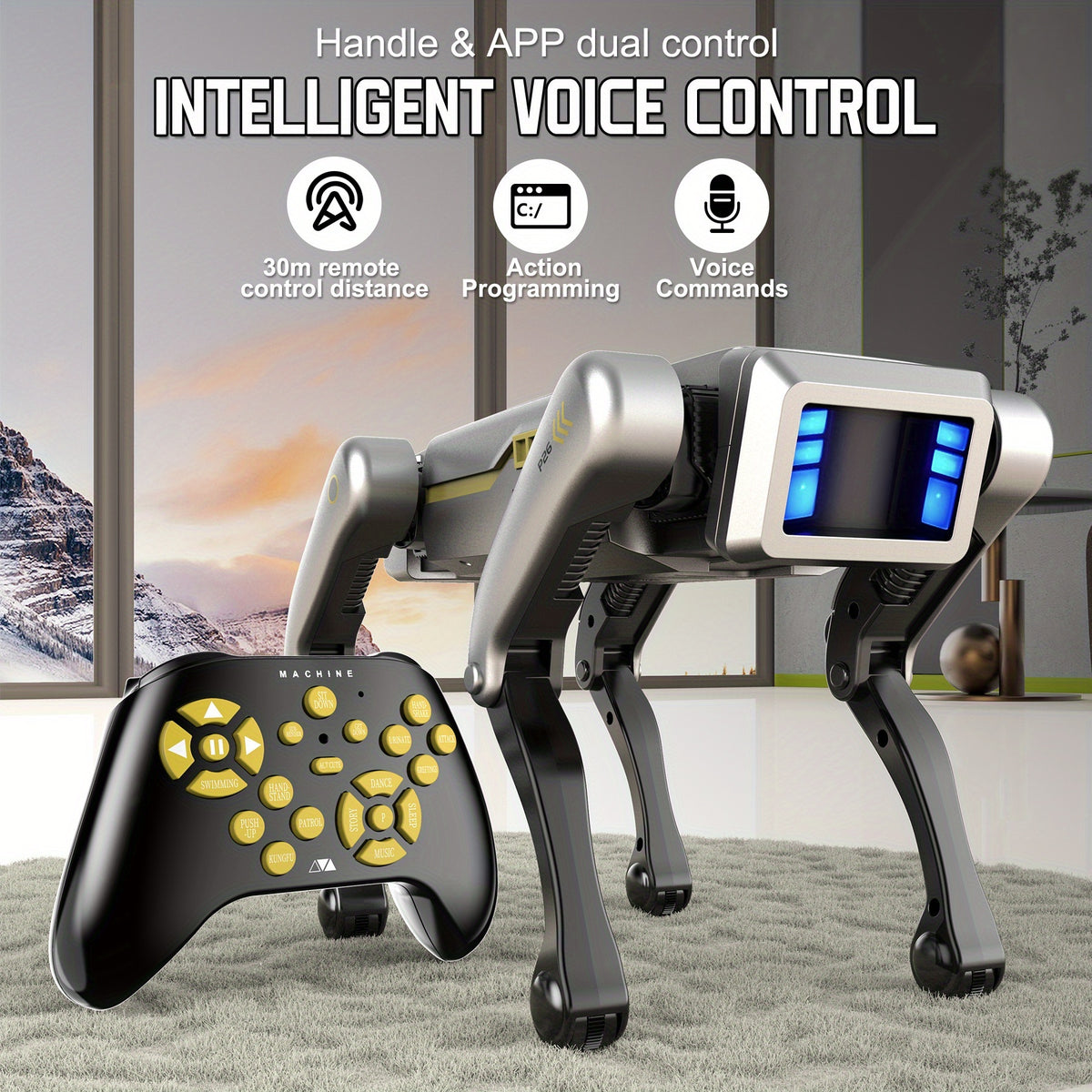 Remote Control Robot Dog Smart Toy-DOG with Listed 2.4GHz Control, Dance and Story Functions plus App Action Programming and Voice-Control Wording for Interactive Play