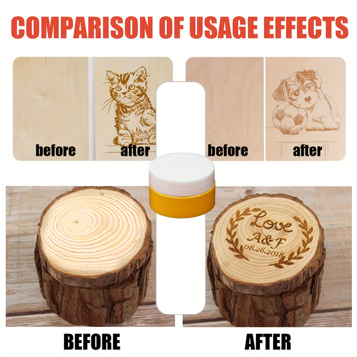 Wood Burning Paste Kit with Heat-Activated Craft Gel, Six-Jar or Gel and Pen Bundle Options for Compatible Wood Stencil Designs, Decorative Signs and Handmade Gifts