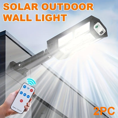6500K Solar LED Wall Light with Motion Sensor, Remote Control and 3 Lighting Modes, 3000mAh Battery, Black Single or 2-Pack Options for Garden and Yard