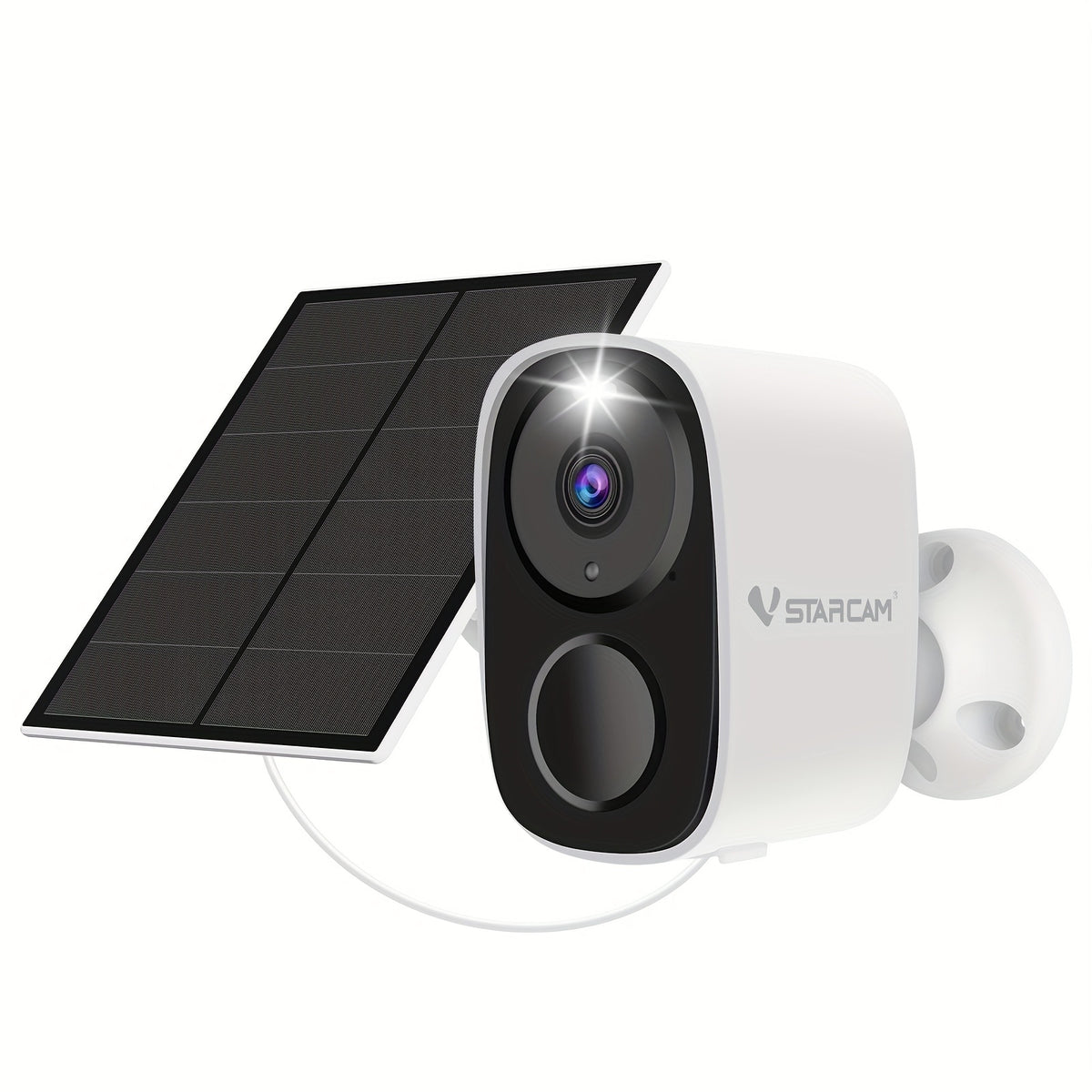 CB54TZ Solar Security Camera with 3MP 1296P Video, 2.4GHz WiFi, 5000mAh Battery, Color Night Vision, PIR Alerts, Siren and Two-Way Audio in Black or White
