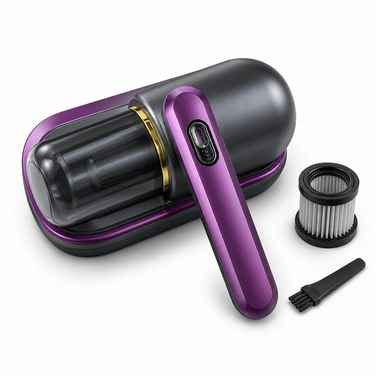 Handheld Bed Vacuum Cleaner 8kPa, Cordless Rechargeable Mattress Cleaner with Washable Filter and Lightweight Design for Sofa Debris and Pet Hair