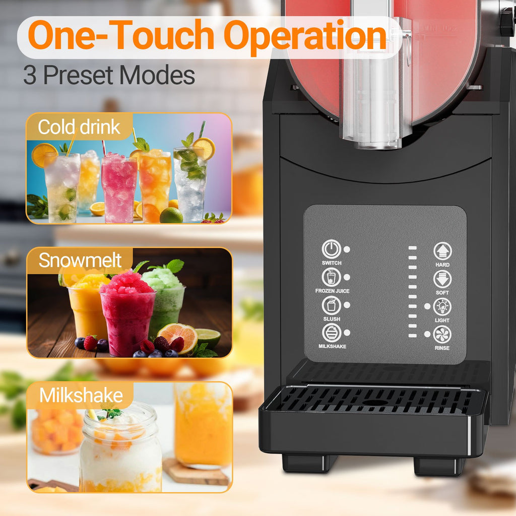 No-Ice Slush Drink Maker with Listed 85oz Capacity, Three Preset Programs, LED Display and Auto-Clean Function for Compatible Home Frozen Beverage Recipes