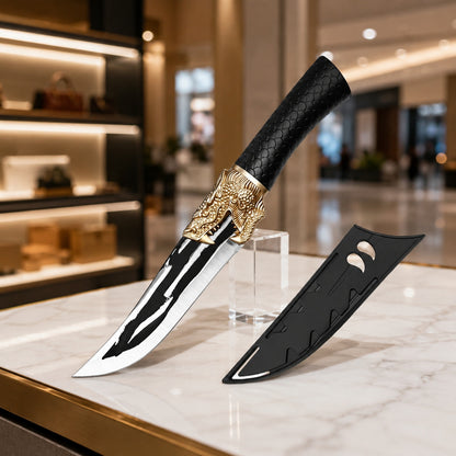 Assorted Cooking Knife Selection with Listed Protective Sheaths, Model A-H Options for Home Kitchen Food Preparation, BBQ and Outdoor Meal Prep
