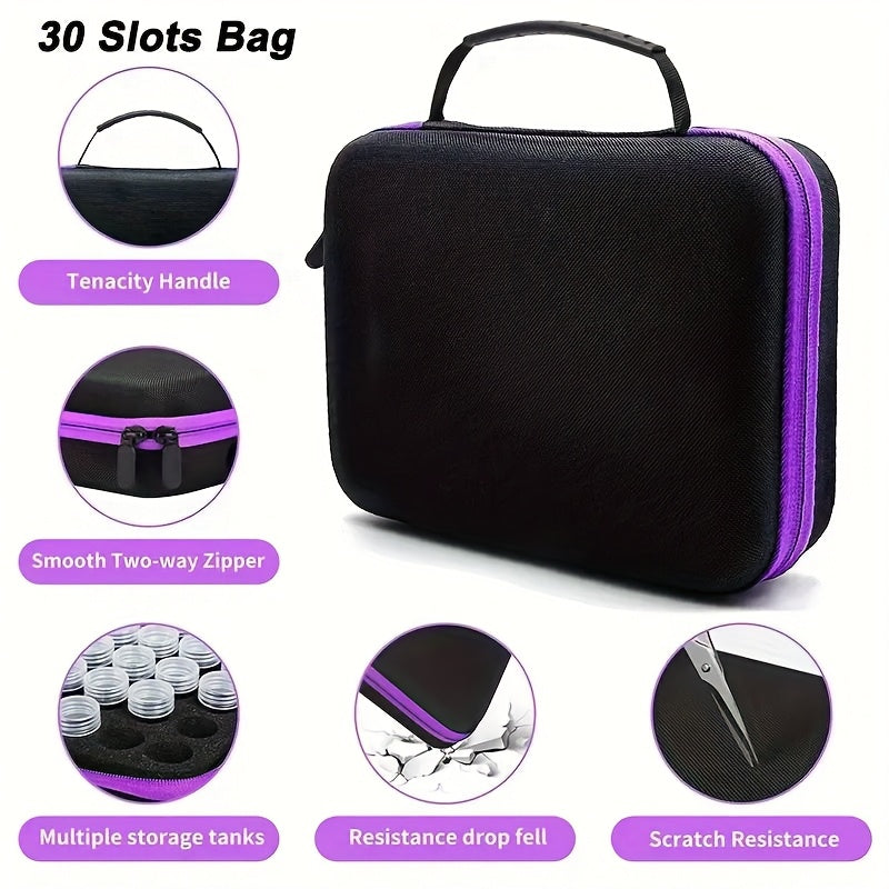 Purple Diamond Art Bead Organizer with 30, 120 or 240 Slot Options, Portable Diamond Painting Storage Container with Listed Drawing Kit for Craft Supply Sorting