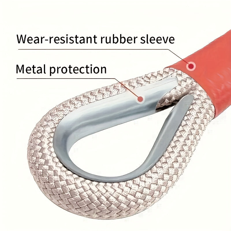 Tow Rope and Steel U-Hook Set with Listed Polyamide Rope and Two Hooks, 16FT Purchase Options for Vehicle Equipment with Load Ratings Requiring Verification