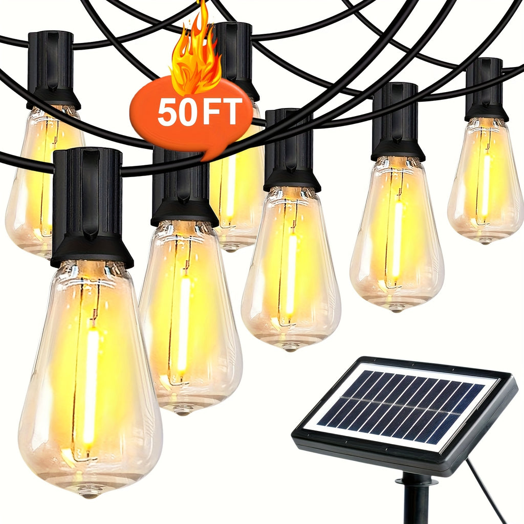 100ft/50ft Waterproof LED String Lights with Shatterproof ST38, Dimmable Outdoor Lights Suitable for Yard, Pool, Camping, Wedding & Garden Decor, 4 Mode Flash/Breath Modes, -Controlled Pole-Mountable
