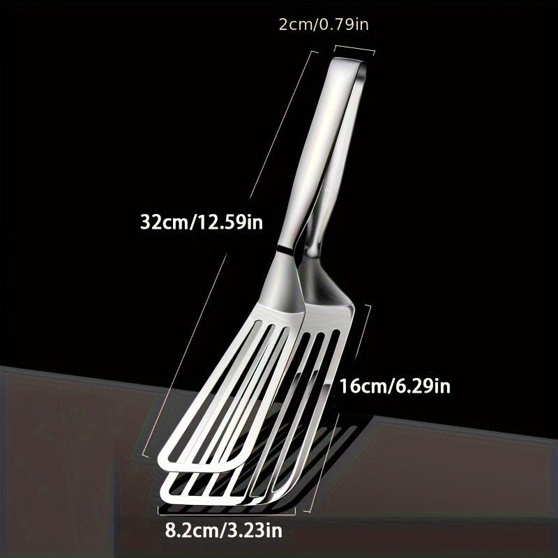1/2pcs Stainless Steel Multifunctional Serving Tongs - Versatile Kitchen Tool for Easy Handling of Buffets Fish Steaks Breads Salads and Desserts - Durable Rust-proof Ergonomic Design for Easy Presentation and Preparation of Food