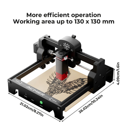Compact Laser Engraver ACMER S1 with 2.5W Diode Output, LightBurn and LaserGRBL Software Support for Compatible Wood Crafts and Personalized Gift Projects