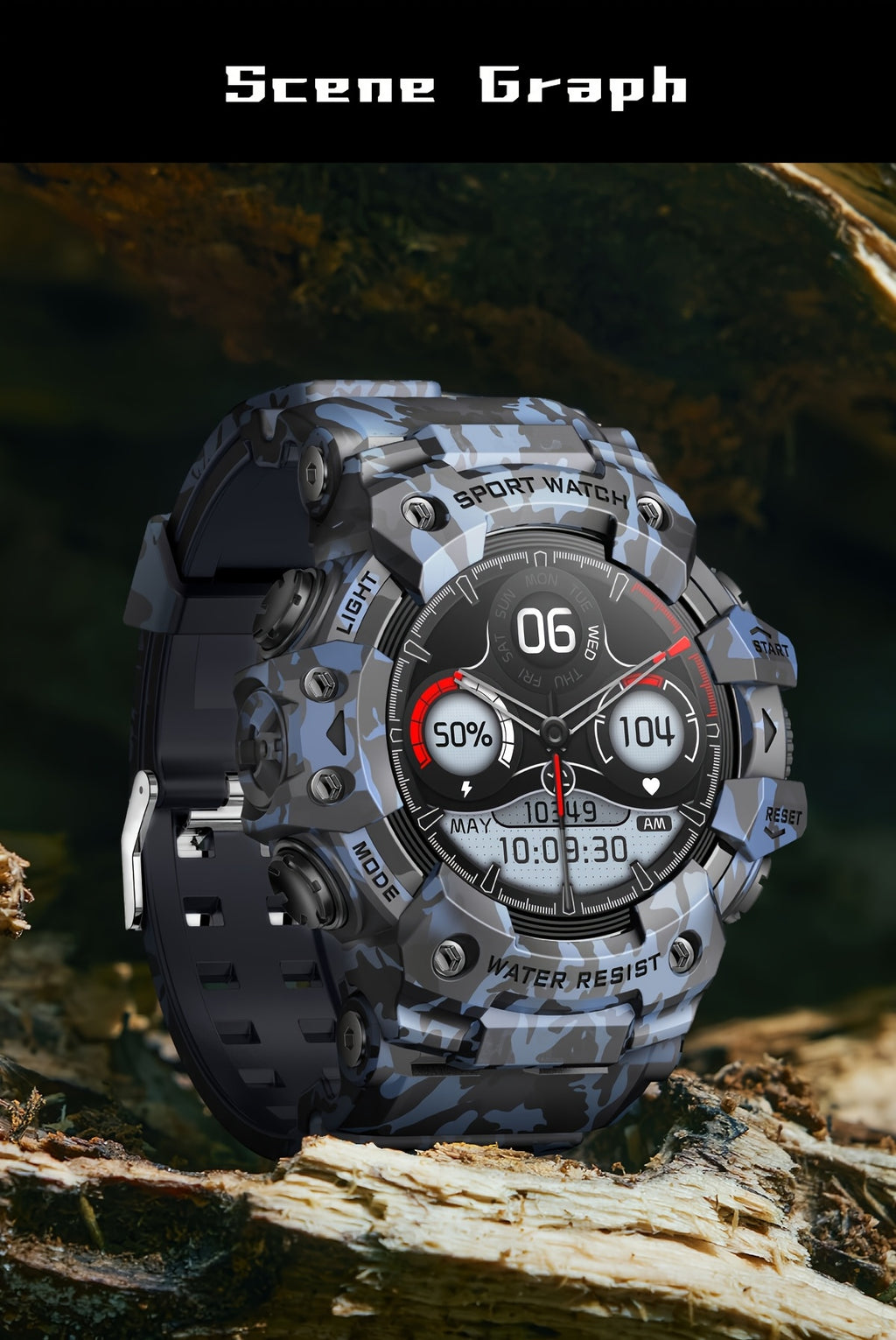 1.32-Inch TFT Smartwatch for Men with Calling, LED Flashlight, 100+ Sports Modes and Sleep Tracking, iPhone Android Compatibility in Eleven Color Options