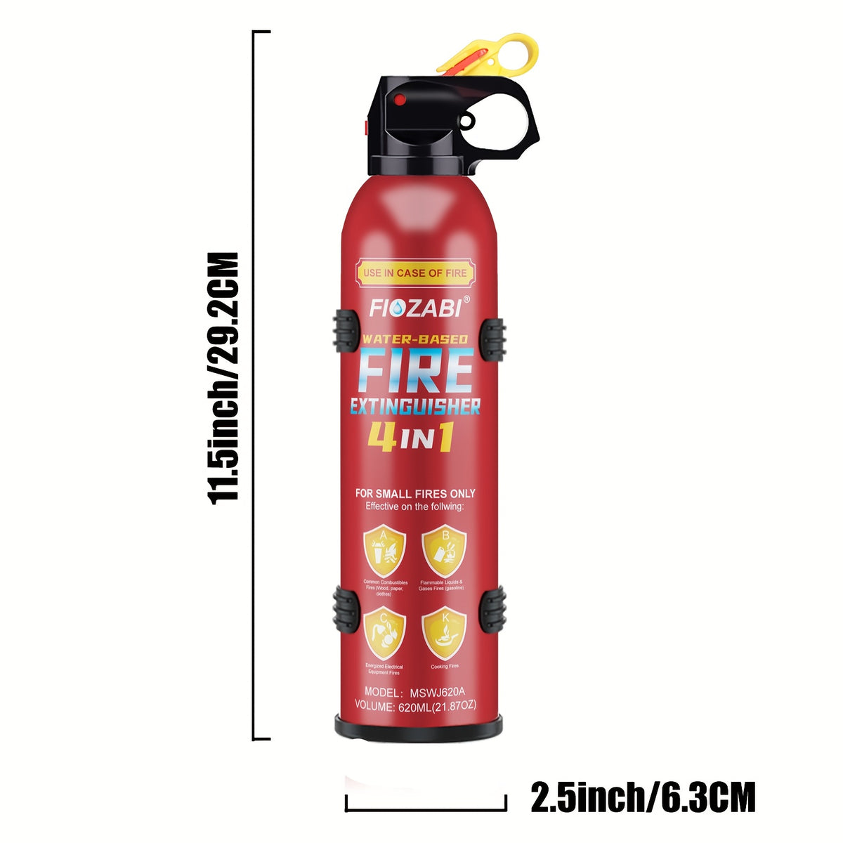 Portable Fire Extinguisher Spray by FIOZABI, Listed Water-Based Formula with Bracket Reference and 1, 2, 4, 8 or 24 Bottle Options for Preparedness Planning