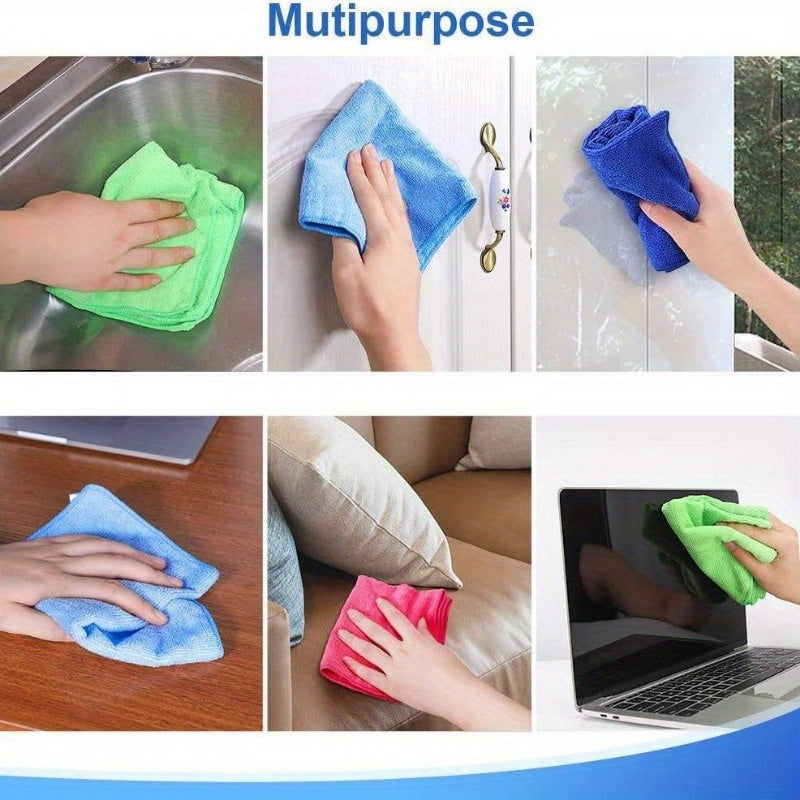 Ultra-Fine Fiber Cleaning Cloths in Random Colors, 10, 20 or 40-Piece Packs for Household Dusting and Compatible Kitchen, Window, Car and RV Wiping Tasks