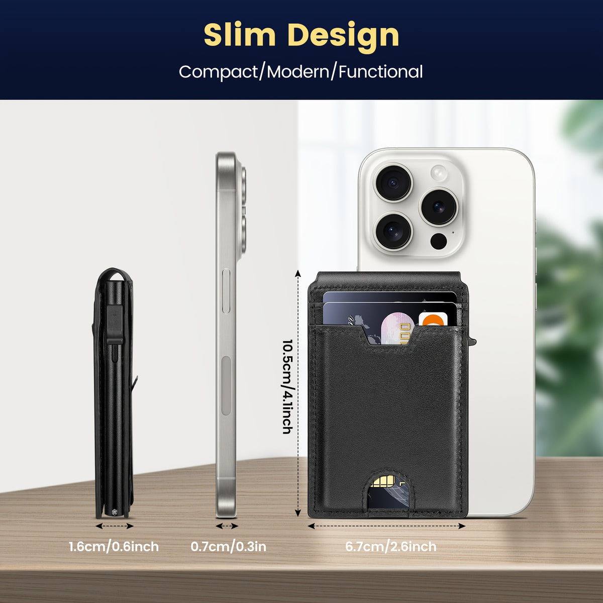 Pop Up Card Wallet for Men with Money Clip and ID Window, Slim Aluminum Bifold Credit Card Holder with Listed RFID Blocking Design for Everyday Carry