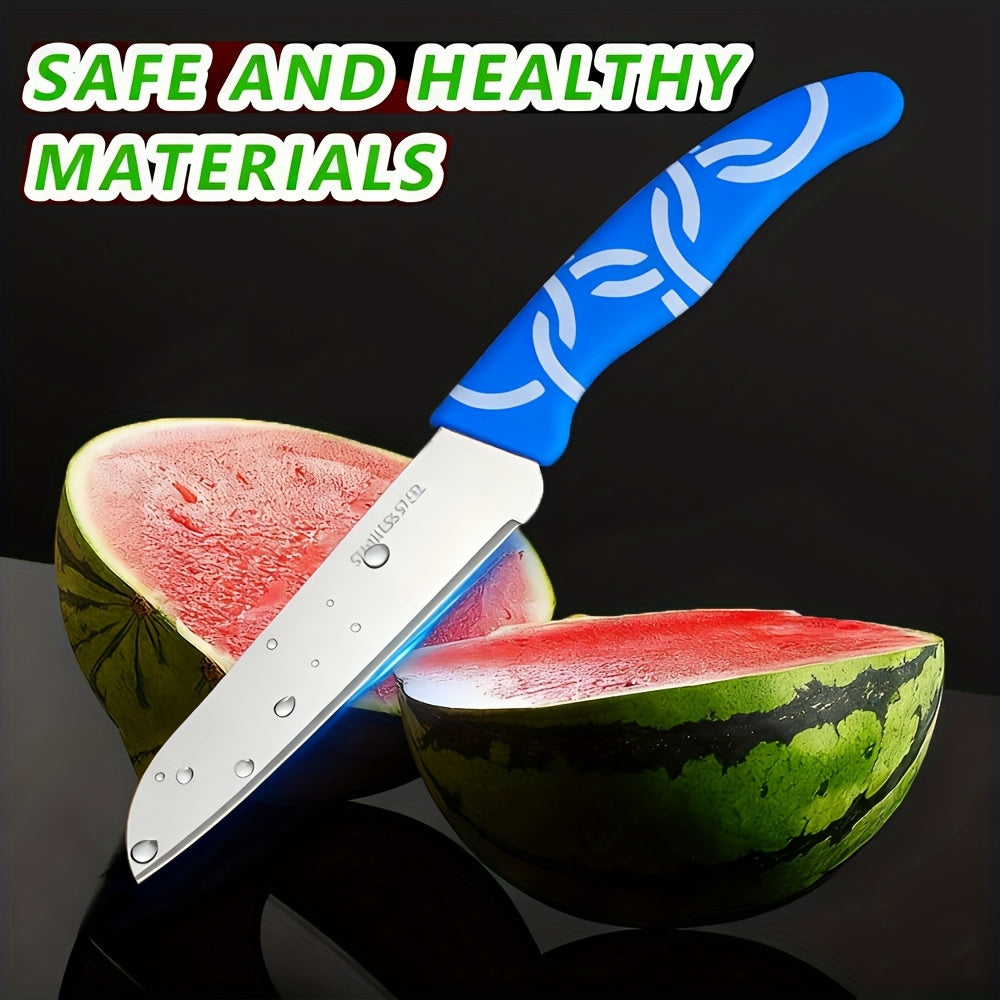Fruit Paring Knife Set with Polished Stainless Steel Blades and Silicone Handles, Red Green and Yellow Peeling Knives with Listed 3-Piece Options
