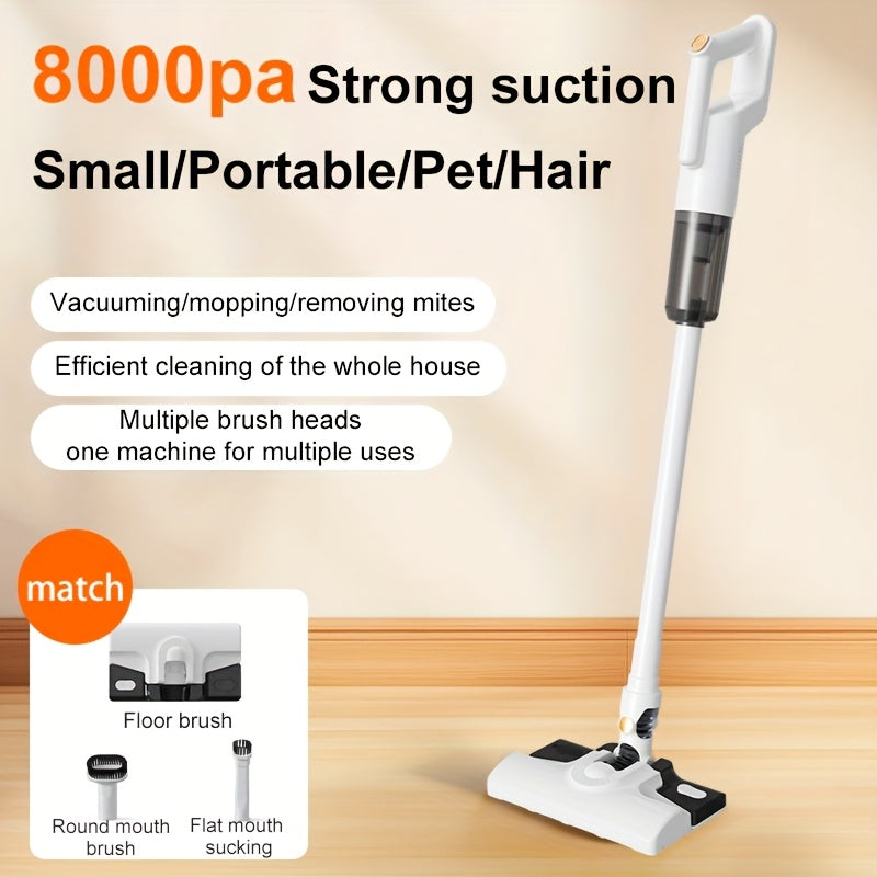 Cordless Handheld Vacuum 5-in-1 in White, Rechargeable Home and Car Vacuum Cleaner for Pet Hair, Carpets and Hard Floors, Listed 45-Minute Runtime