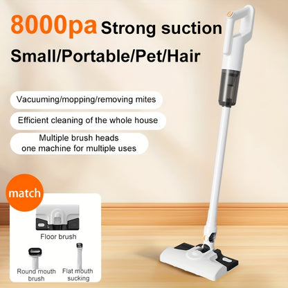 5-in-1 Cordless Handheld Vacuum in White, Rechargeable Home and Car Cleaner for Pet Hair, Carpets and Hard Floors with Listed 45-Minute Battery Runtime