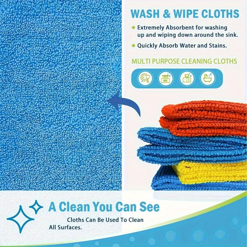 Ultra-Fine Microfiber Cleaning Cloths in Random Colors, Reusable 5, 10, 20 or 50 Piece Wiping Towel Packs for Compatible Car and Household Surface Care