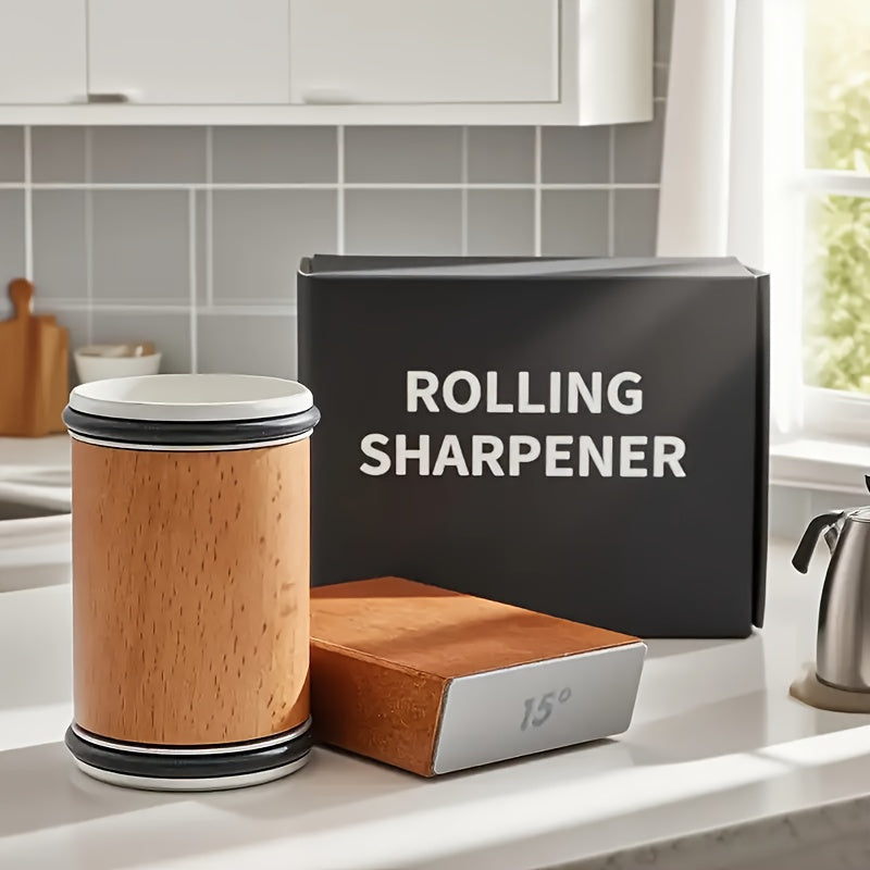 Diamond Rolling Knife Sharpener Set with Two-Angle, Five-Angle or Five-Sided Style Options for Compatible Kitchen and Outdoor Knife Edge Care and Home Cook Gifts