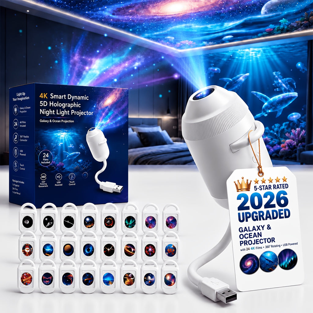 Star Projector Night Light with Static Galaxy Effect, USB-Powered Mini LED Lamp with Adjustable Brightness for Bedroom Ceilings, Walls and Cozy Indoor Decor