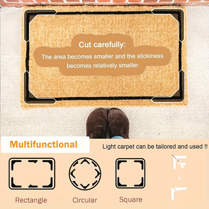 Reusable Carpet Gripper Stickers in 12 or 24 Piece Packs, Washable Adhesive Pads for Compatible Area Rugs, Sofa Cushions and Household Fabric Placement