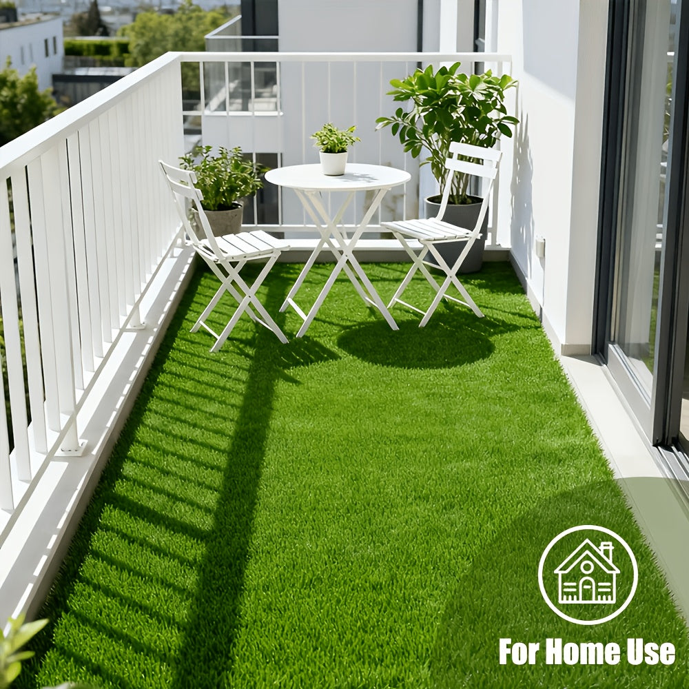 Artificial Turf Outdoor Rug in 5ft x 8ft or 4ft x 10ft Size Options, Fake Grass Mat for Decorative Patio Arrangements, Garden Displays and Backyard Party Planning