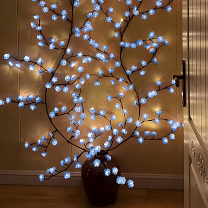 USB-Powered Decorative Fairy Lights by AMill with Cherry Blossom Garland Reference, Dimmable Indoor Lighting and Firework, 96LED, Pink or Butterfly Options