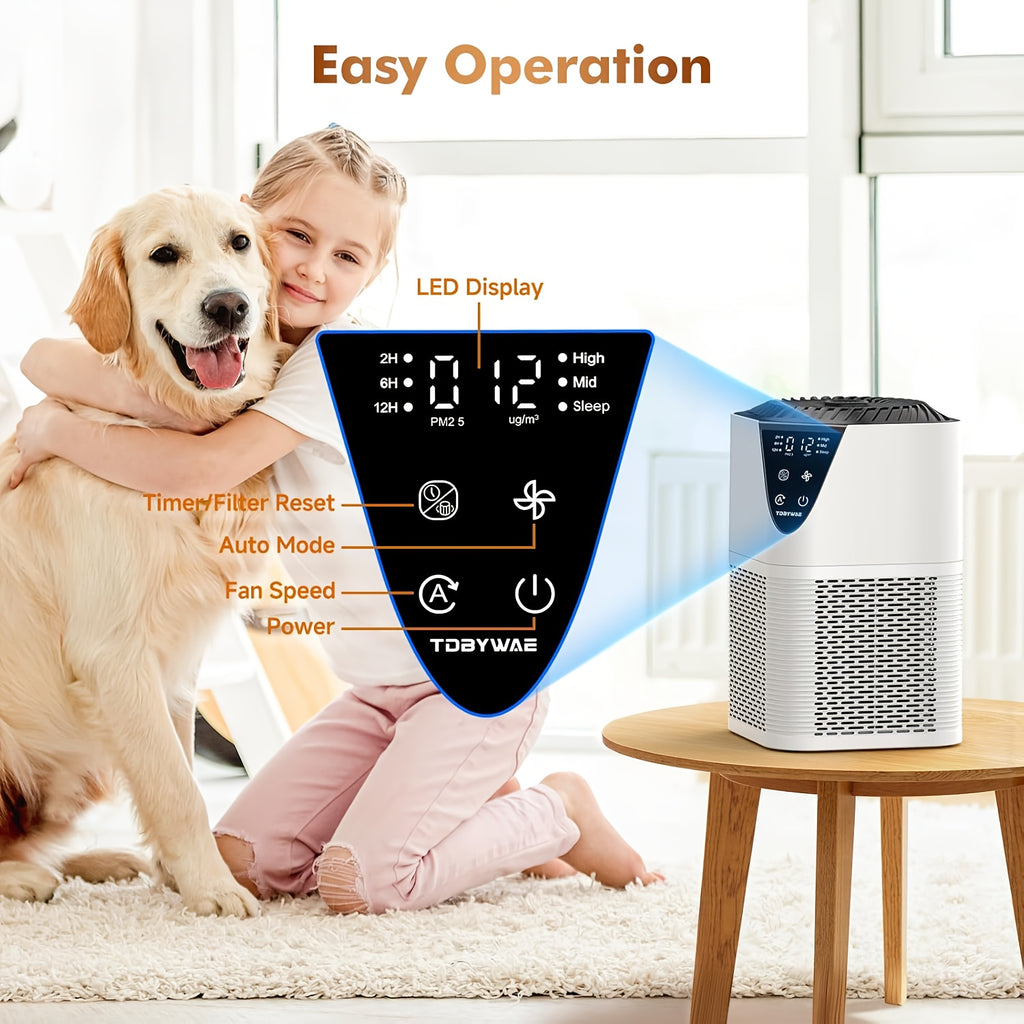Home Air Purifier in White with Listed Aromatherapy, Air Quality Monitor and 3-in-1 HEPA Filter for Bedroom, Office and Living Room Air-Care Planning