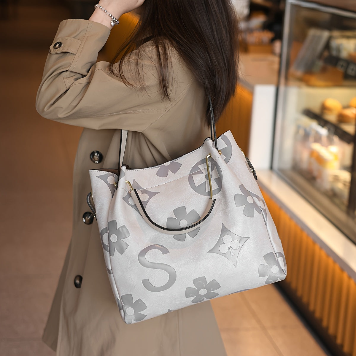 Flower Embossed Handbag, Classic Satchel Bag for Work and Everyday Outfits with Nine Color Options for Office Style and Casual Outings