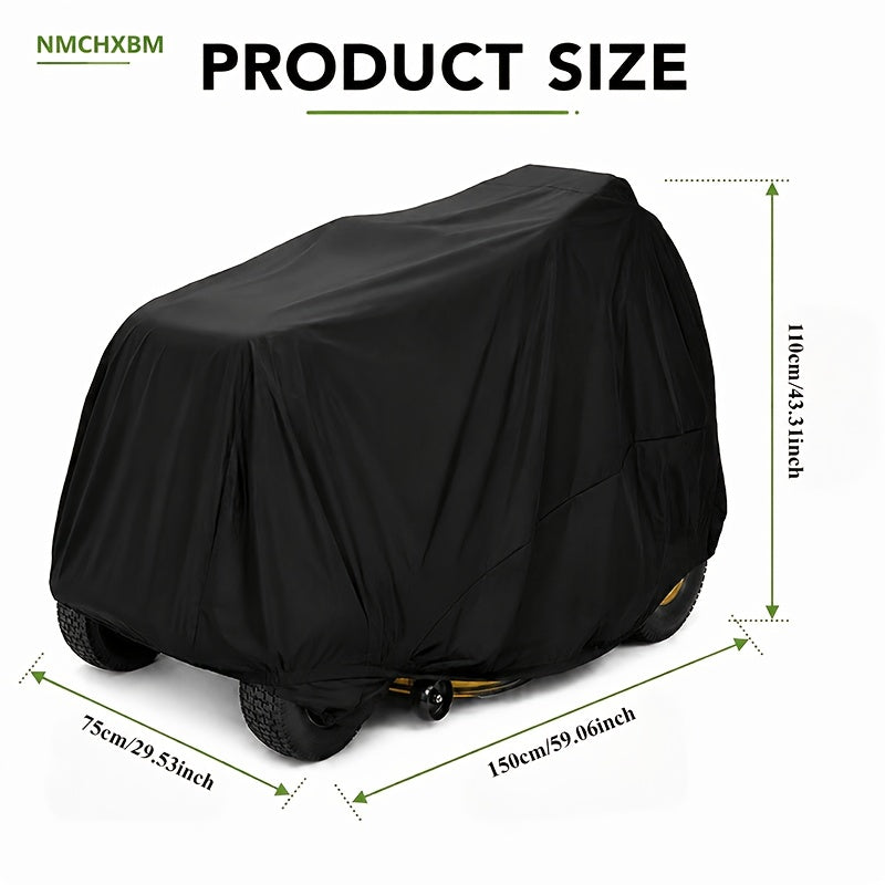 Lawn Mower Cover with Securing Straps and Storage Pockets, Black 800D Polyester Oxford Fabric Cover for Compatible Lawn Equipment and Tractor Storage
