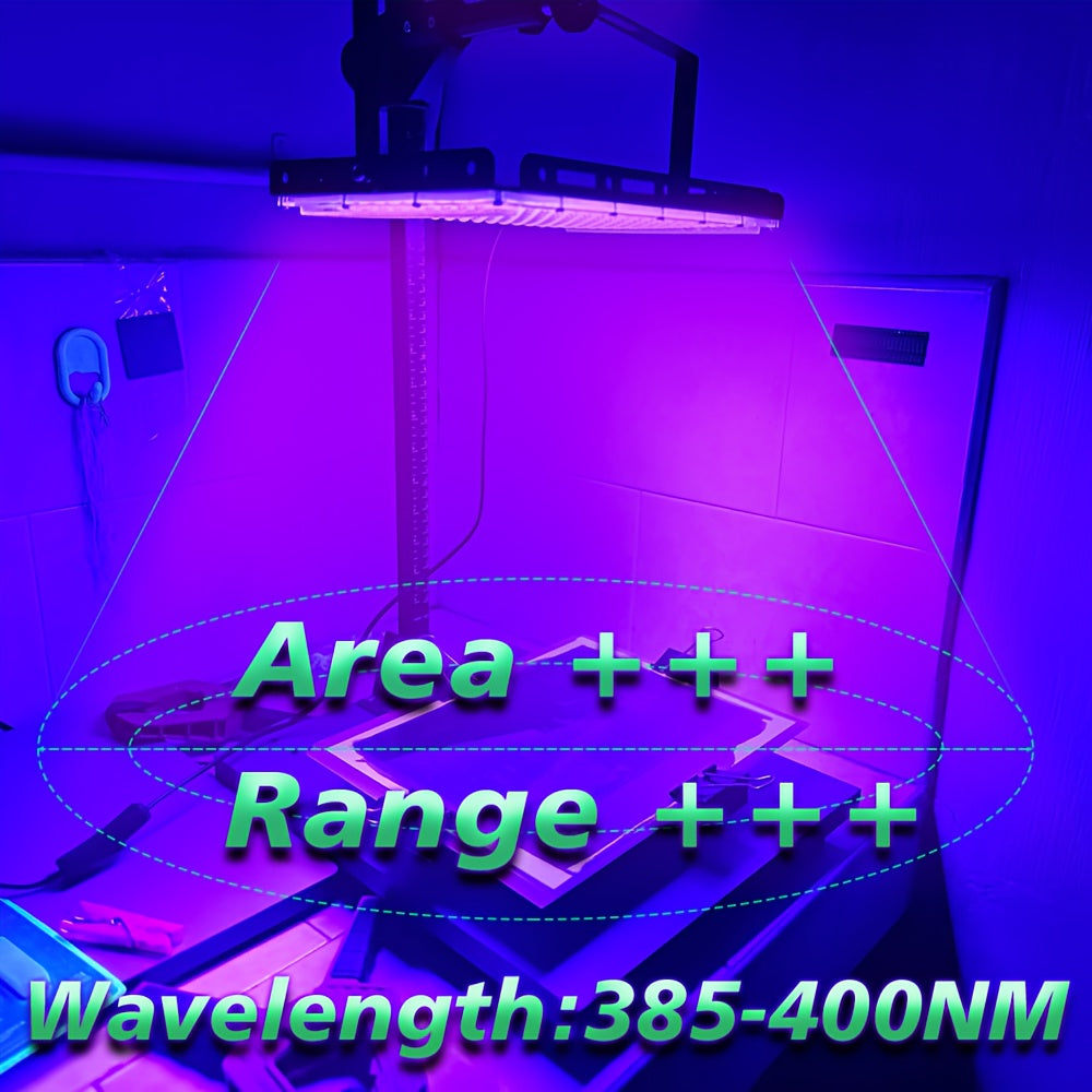UV LED Screen Printing Exposure Lights, Three-Pack with 50-LED or 96-LED Option Labels, Listed 385–400nm Wavelength, USB Plug, Switch and 59.06-Inch Cord