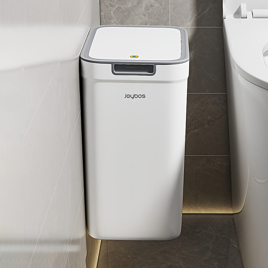 Wall-Mounted Bathroom Trash Can by Joybos in White, Space-Saving Waste Bin for Everyday Bathroom Organization and Off-Floor Waste Collection