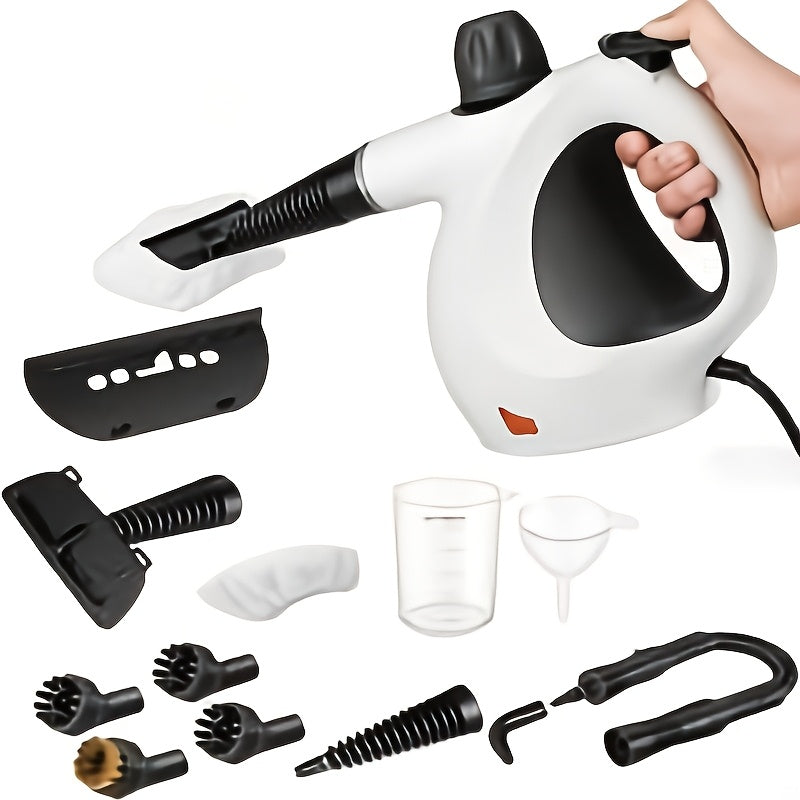 High Pressure Steam Cleaner HK004 in White, 1050W Handheld Cleaning Tool with 12 Accessories for Compatible Kitchen Surfaces, Bathroom Tile and Windows