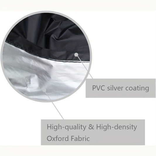 Drawstring BBQ Grill Cover in Black with Hook-and-Loop Fastening Straps, 48in and 65in Size Options for Between-Use Grill Storage and Patio Setup