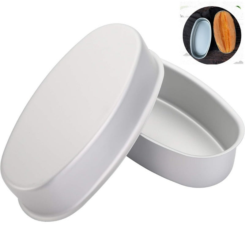 Oval Cheesecake Pan Set with Two Non-Stick Aluminum Molds for Light Cheesecake, Bread and Cake Baking, Versatile Bakeware for Home Kitchens