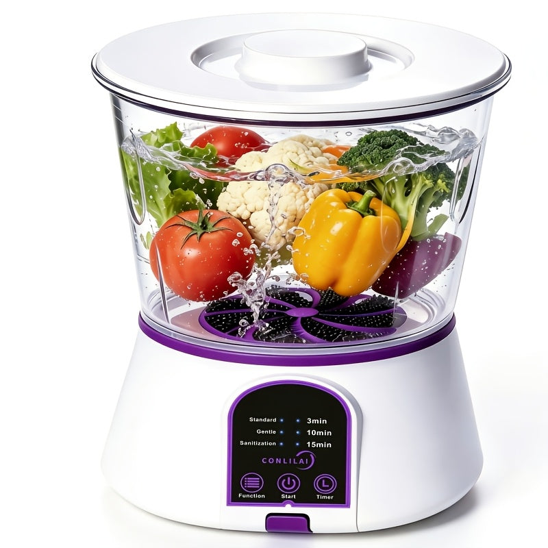 Fruit and Vegetable Cleaning Machine with Three Listed Function Modes, Single or Dual Battery Options for Household Produce Preparation Routines
