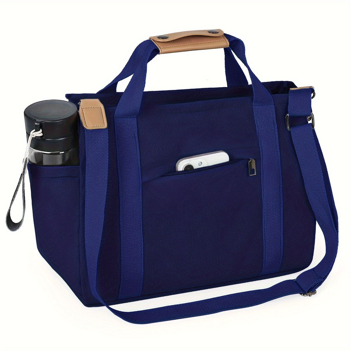 Women's Tote Bag with Three Inner Compartments and Front Zipper Pocket, Small or Large Shoulder and Crossbody Handbag Options for Work, Travel and Daily Carry