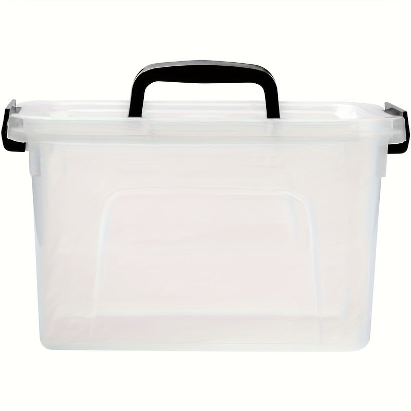 Clear Latching Storage Boxes with Lids, Six-Pack of Listed 6-Quart Stackable Plastic Containers for Bedroom Supplies, Living Room and Household Organization