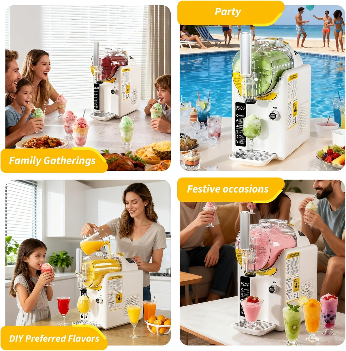 Slushie Machine and Ice Cream Maker by BAOTREE, 2-in-1 Frozen Drink Maker with 5 Presets, No Ice Needed and Self-Cleaning for Home Treats