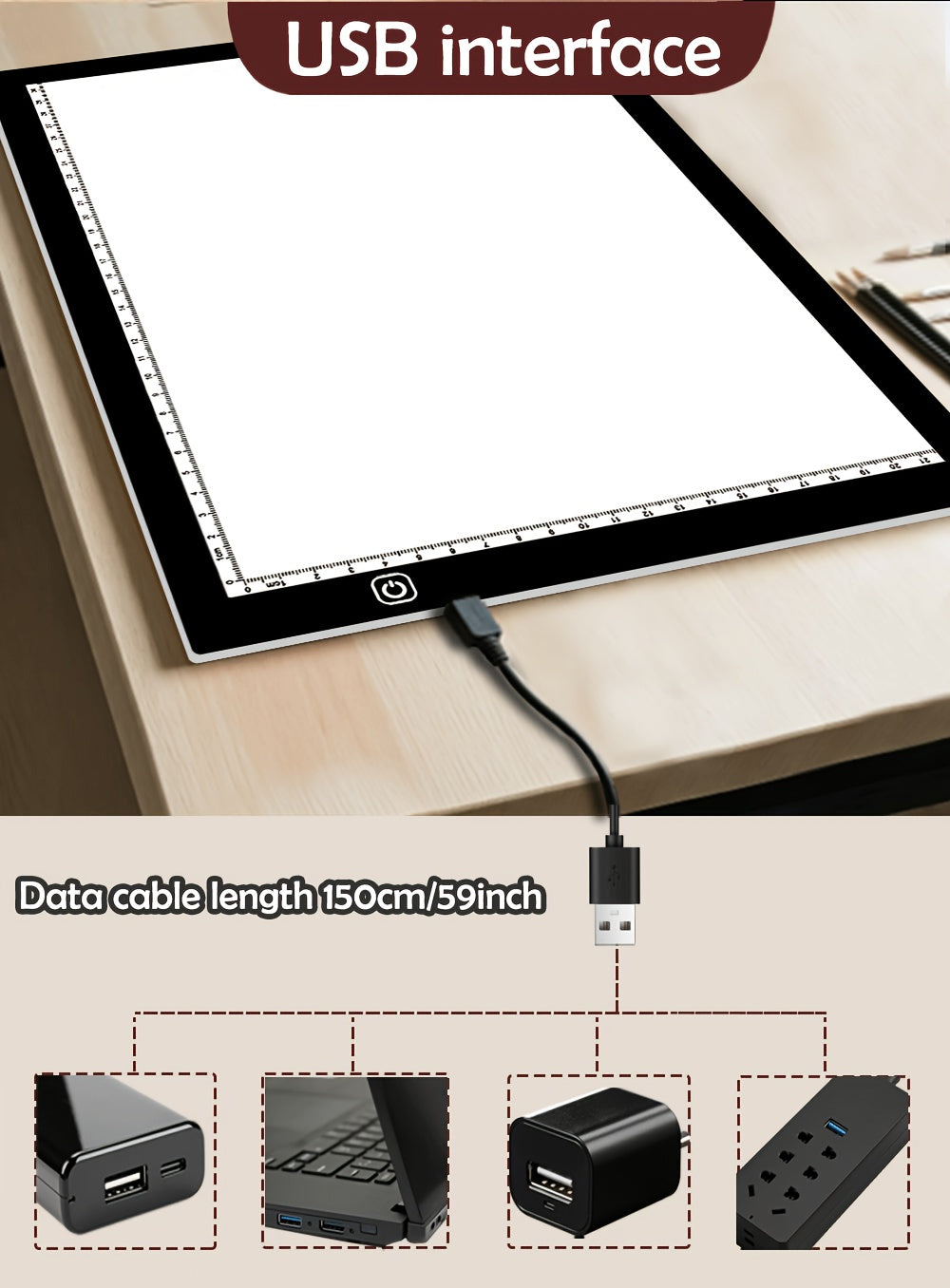 Dual Strip LED Drawing Light Board with Ten-Level Adjustable Brightness and Listed Acrylic Surface, Black Light Pad in Two Sizes for Tracing, Sketching and Diamond Painting