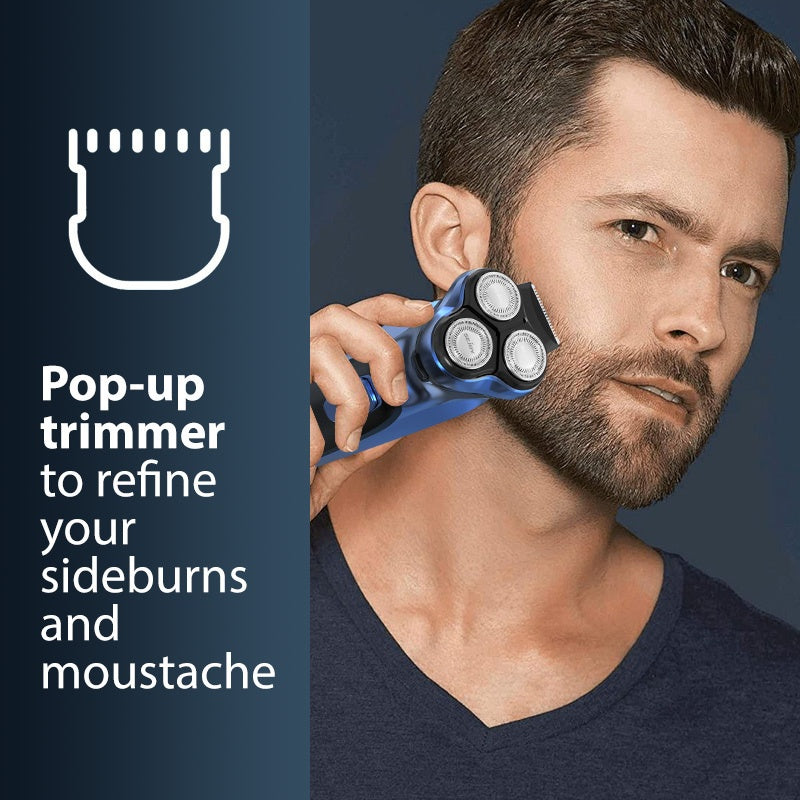 Sejoy Men's Electric Shaver with Pop-Up Trimmer, 3D Floating Head and LCD Display, Listed One-Hour Fast Charging in Blue, Light Blue or Gray