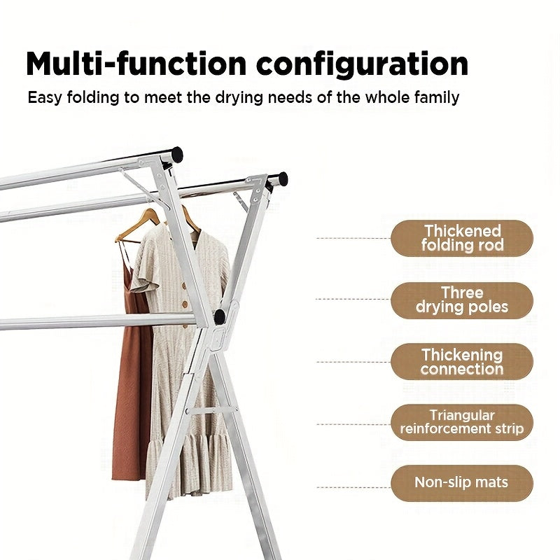 Retractable Clothes Drying Rack with Stainless Steel Construction and Folding Design, 42.52–62.99 or 48.43–78.74 Inch Length Options for Laundry Air Drying