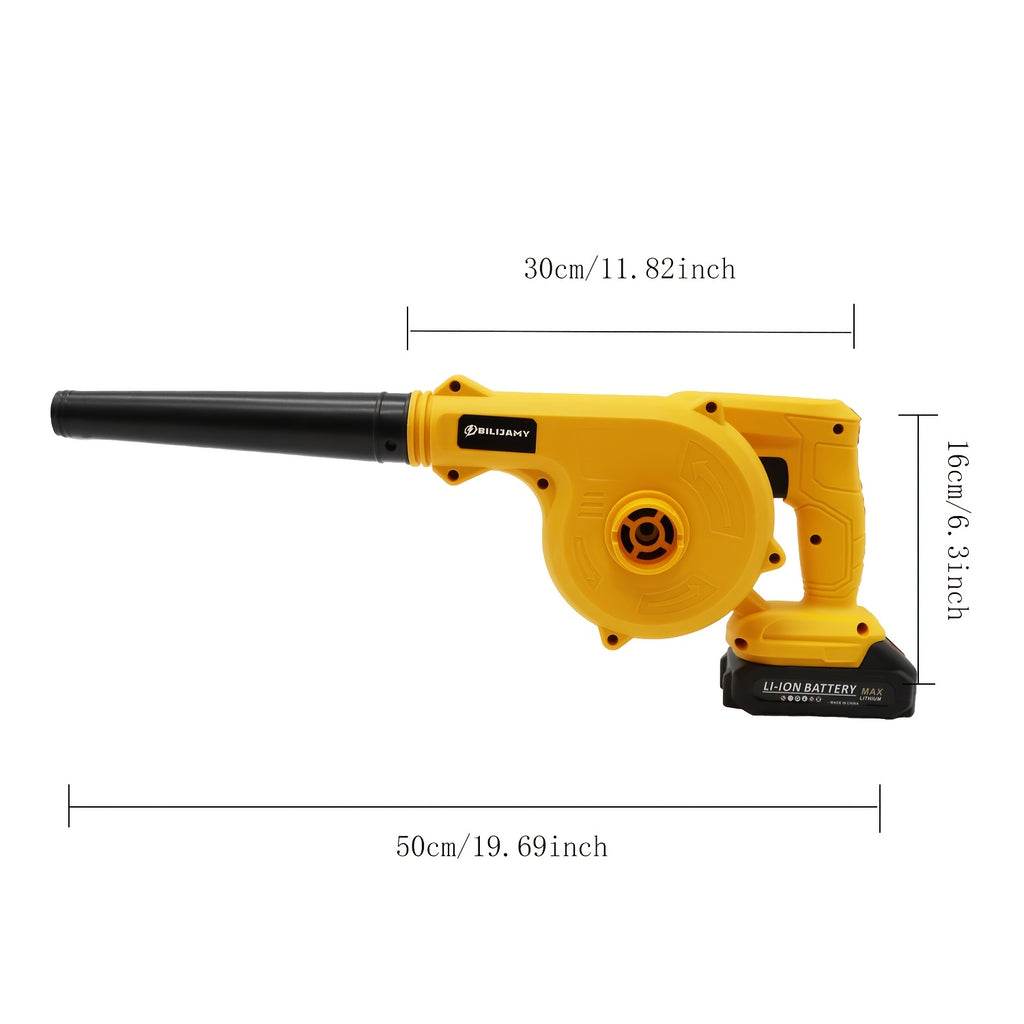 Portable Battery Leaf Blower, Yellow or Black Cordless Handheld Yard Tool with One- or Two-Battery Configurations and Selected Seven-Piece Sets for Leaf Cleanup
