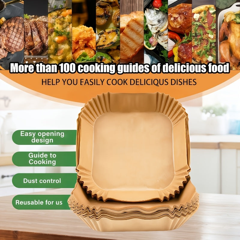 Air Fryer Parchment Paper Liners in 55, 220 or 440-Piece Packs, Nonstick Cooking Paper for Compatible Basket Cooking, Oven Baking and Meal Prep