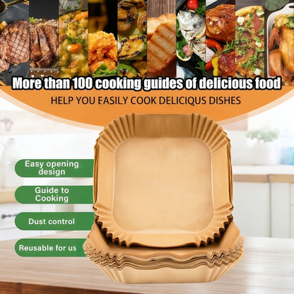 Air Fryer Parchment Paper Liners in 55, 220 or 440-Piece Packs, Nonstick Cooking Paper for Compatible Basket Cooking, Oven Baking and Meal Prep