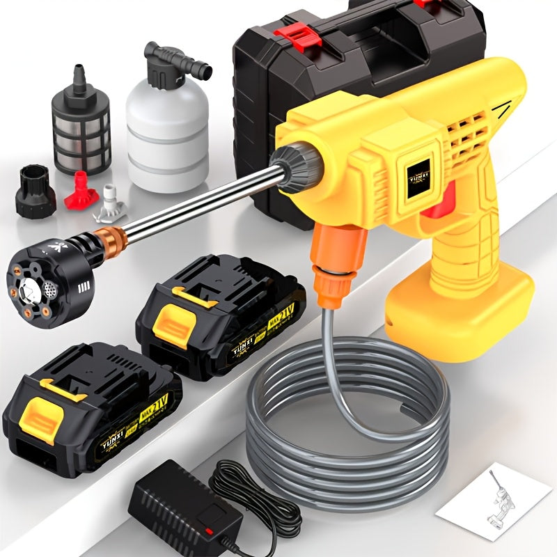 Cordless Pressure Washer for Car, Yard and Garden Cleaning, Portable Water Spray Gun with One- or Two-Battery Options and Selected Tool Box Packages