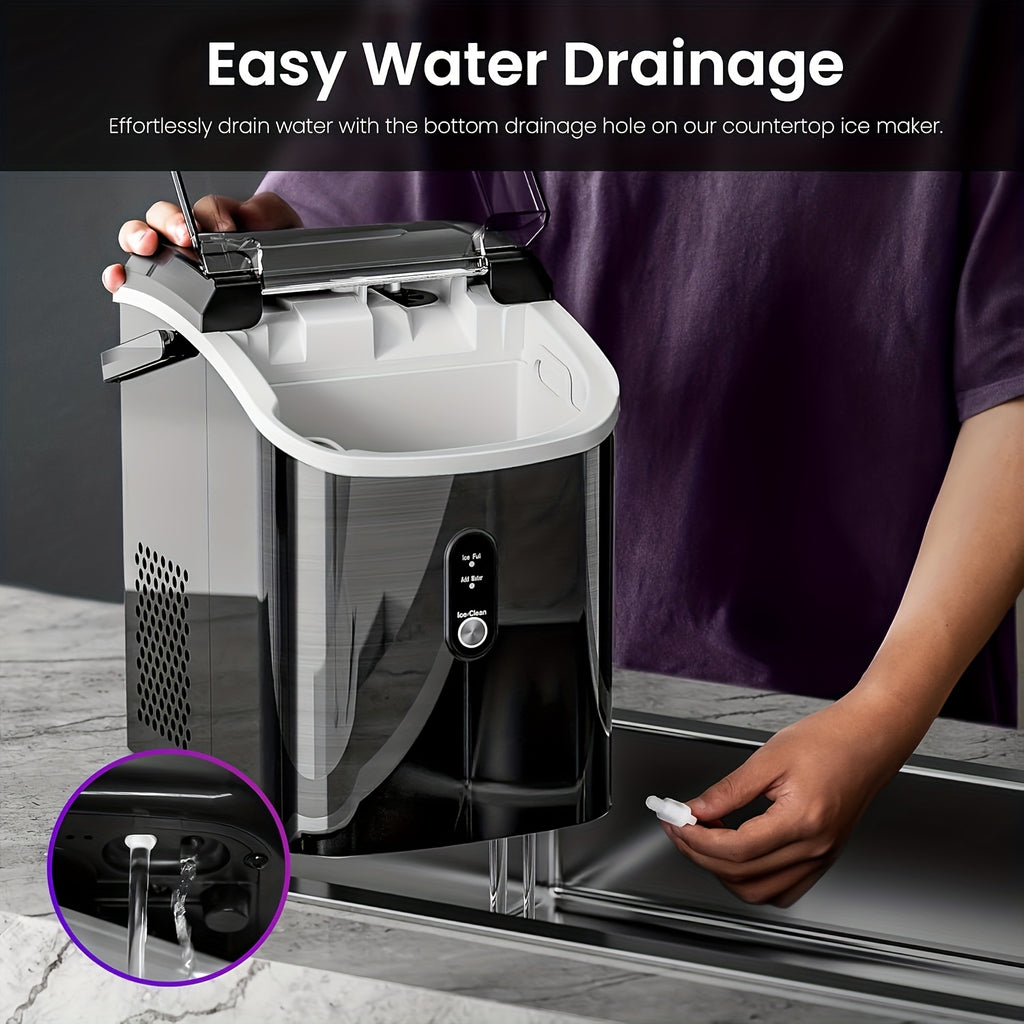 Nugget Ice Maker Countertop, 36 lbs Soft Chewable Pellet Ice Machine Daily, or 26 lb Bullet Ice Maker, Self-Cleaning, One-Touch, with Ice Scoop, for Kitchen Office, Christmas Birthday Gift