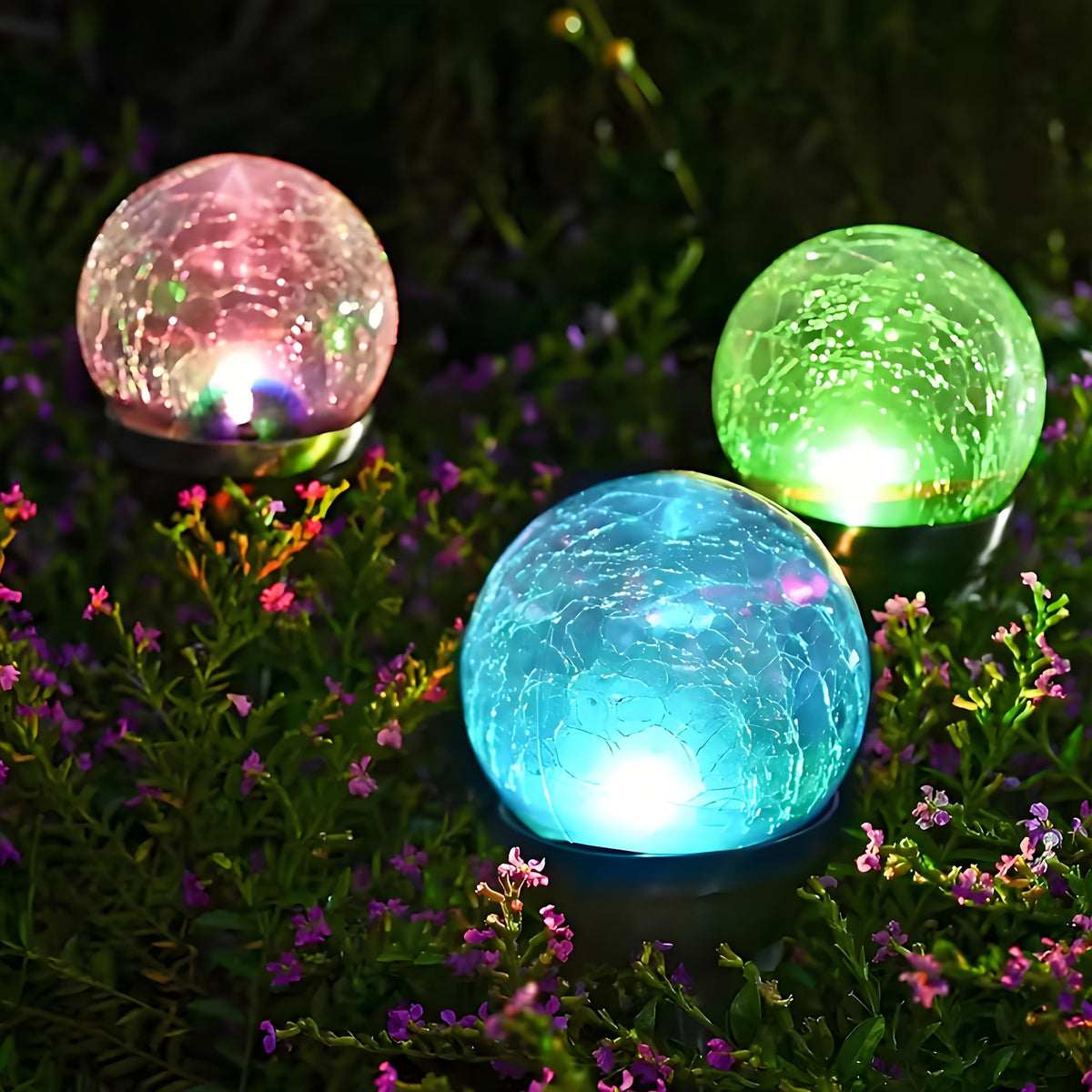 Glass Globe Solar Garden Lights with White and Color-Gradient Modes, 10-Pack Decorative Spherical Outdoor Lighting for Lawn and Courtyard Displays