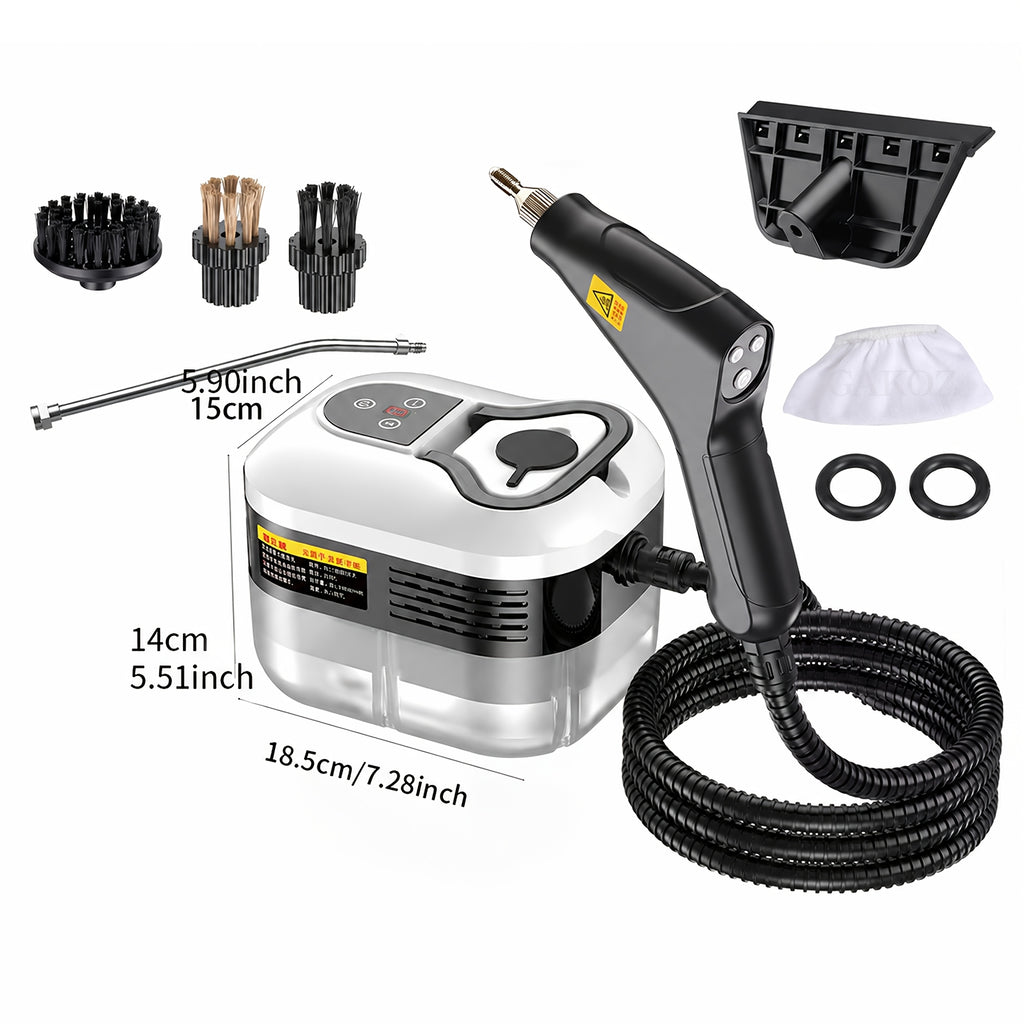 Pressurized Steam Cleaner for Kitchen and Bathroom, Handheld Cleaning Machine with Listed 105°C Steam, Three-Brush and Glass Scraper Kit Options